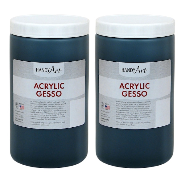 Handy Art Acrylic Black Gesso 32 oz, PK2 440-103 - main